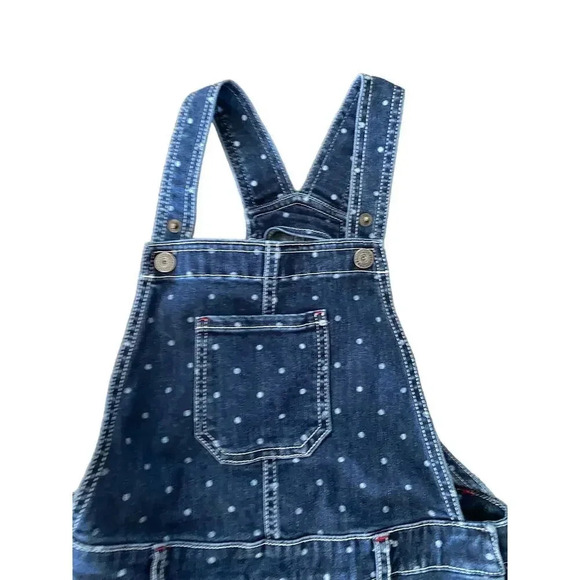 Gymboree Girls Blue & White Apple Overalls Jumpsuit Size 8 - Picture 4 of 6